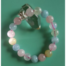 冰彩色海藍寶手串