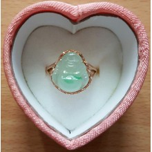 冰種翡翠玉佛戒指