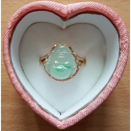 冰種翡翠玉佛戒指